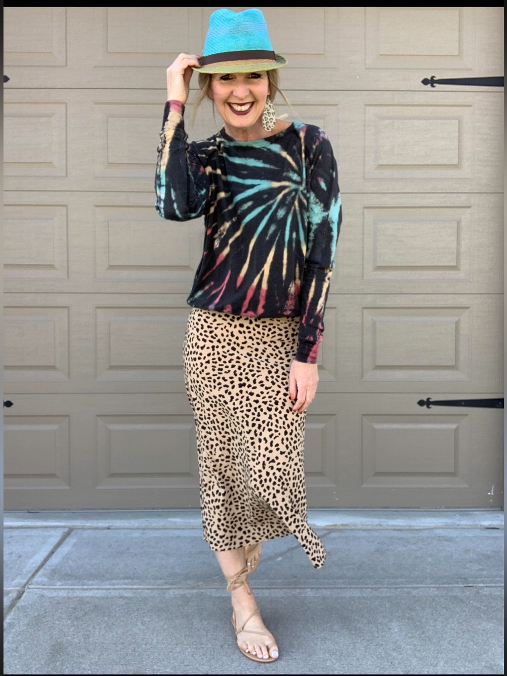 lovestitch Black Multicolor Tie-Dye Long Sleeve Sweatshirt